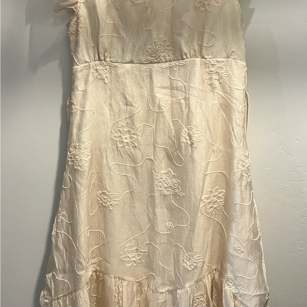 Elegant Cream Floral Dress